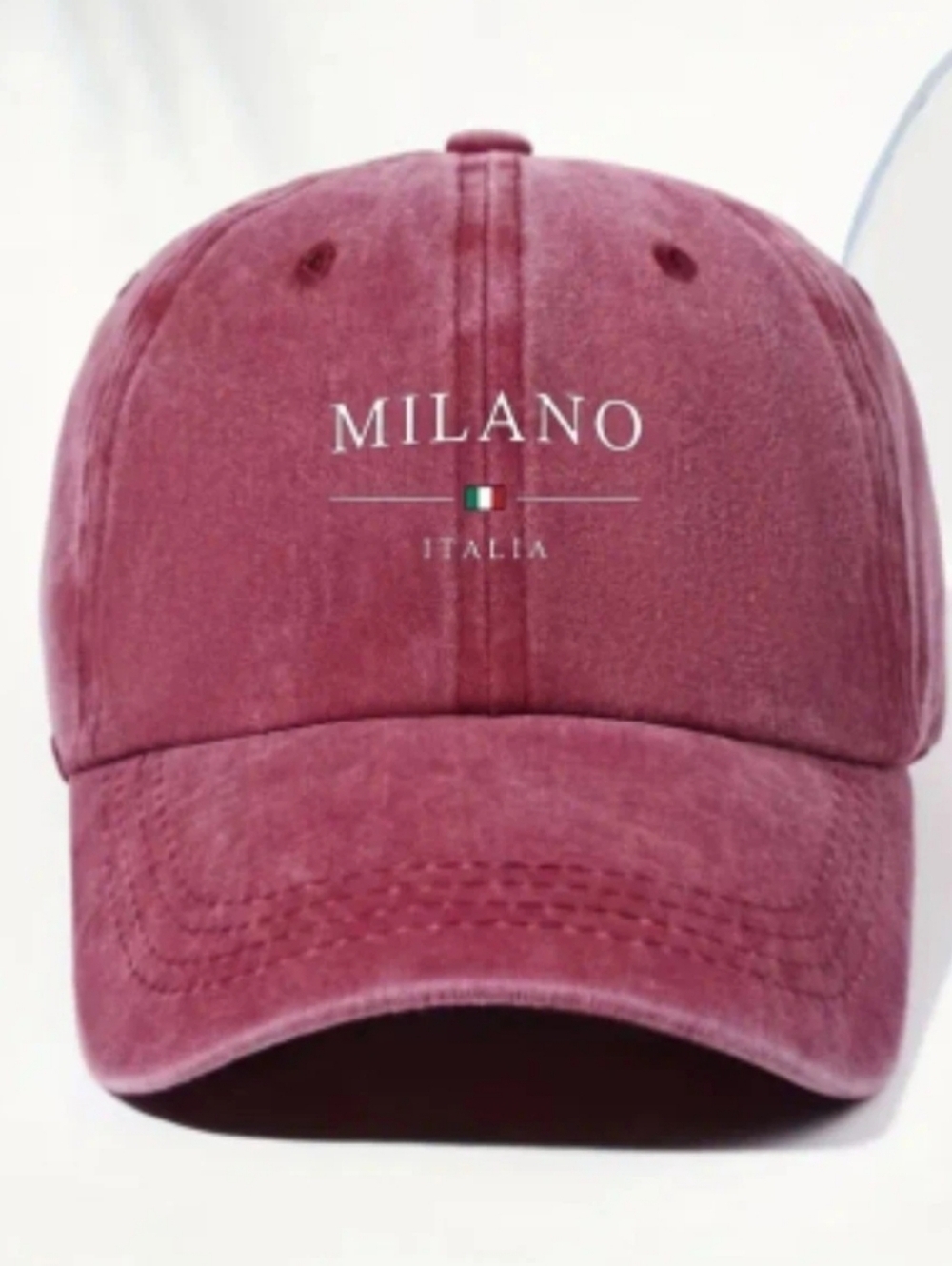 Vintage Stylish Milan Design Distressed Washed Baseball Cap Adjustable Dad Hat
